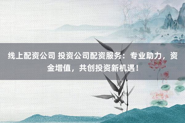 线上配资公司 投资公司配资服务：专业助力，资金增值，共创投资新机遇！