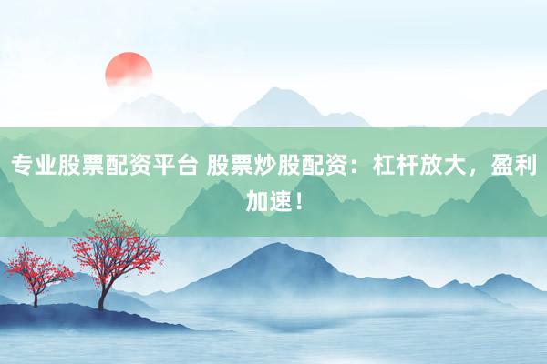 专业股票配资平台 股票炒股配资：杠杆放大，盈利加速！