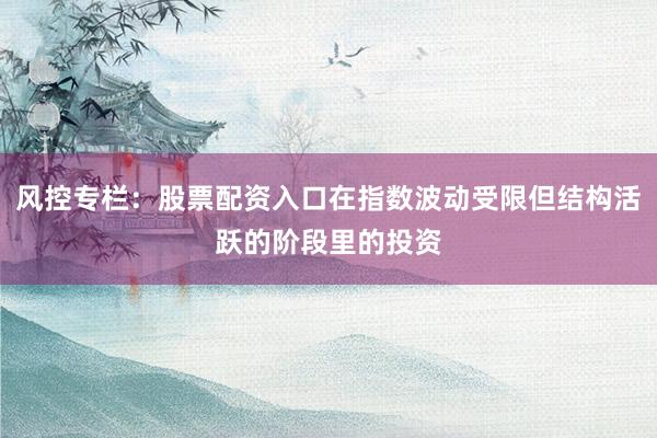风控专栏：股票配资入口在指数波动受限但结构活跃的阶段里的投资