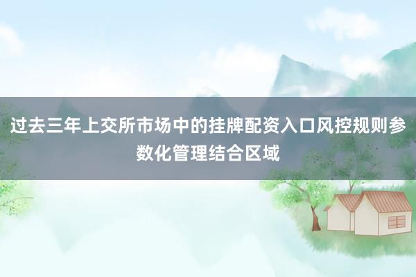 过去三年上交所市场中的挂牌配资入口风控规则参数化管理结合区域