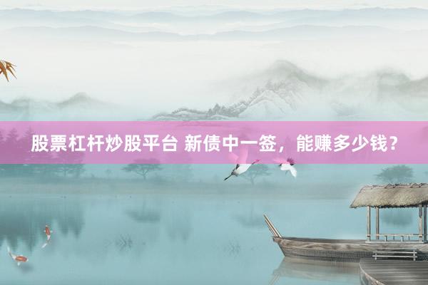 股票杠杆炒股平台 新债中一签，能赚多少钱？