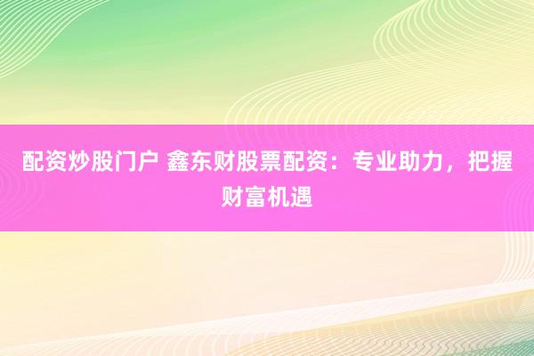 配资炒股门户 鑫东财股票配资：专业助力，把握财富机遇