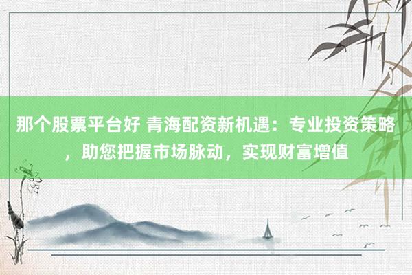 那个股票平台好 青海配资新机遇：专业投资策略，助您把握市场脉动，实现财富增值