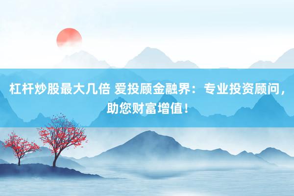 杠杆炒股最大几倍 爱投顾金融界：专业投资顾问，助您财富增值！