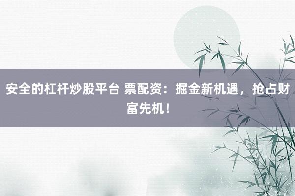 安全的杠杆炒股平台 票配资：掘金新机遇，抢占财富先机！