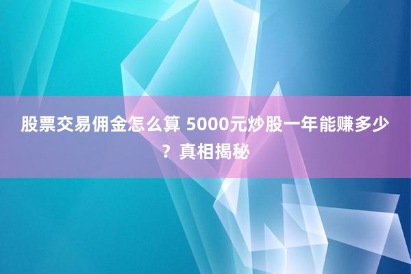 股票交易佣金怎么算 5000元炒股一年能赚多少?真相揭秘