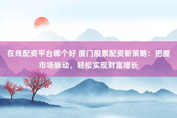 在线配资平台哪个好 厦门股票配资新策略：把握市场脉动，轻松实现财富增长