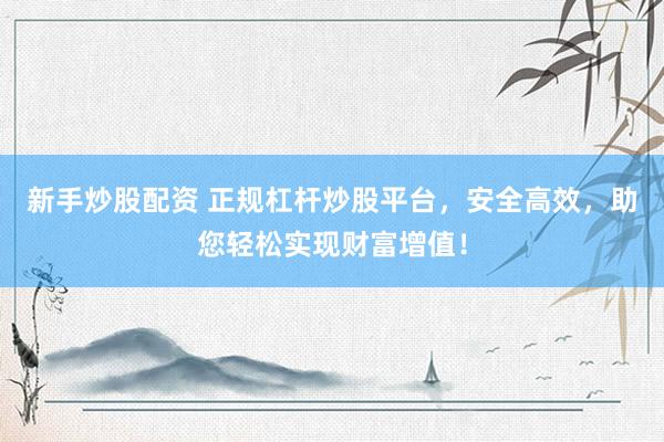 新手炒股配资 正规杠杆炒股平台，安全高效，助您轻松实现财富增值！